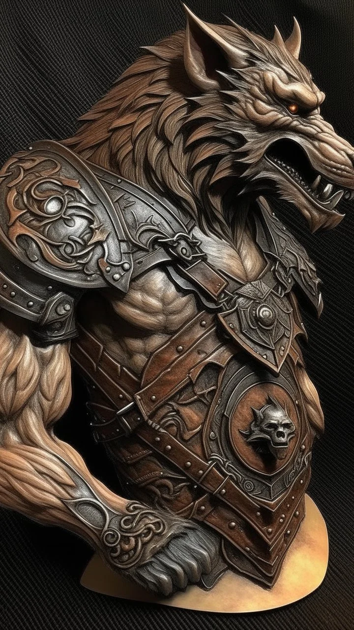 werewolf warrior leather shoulder pad