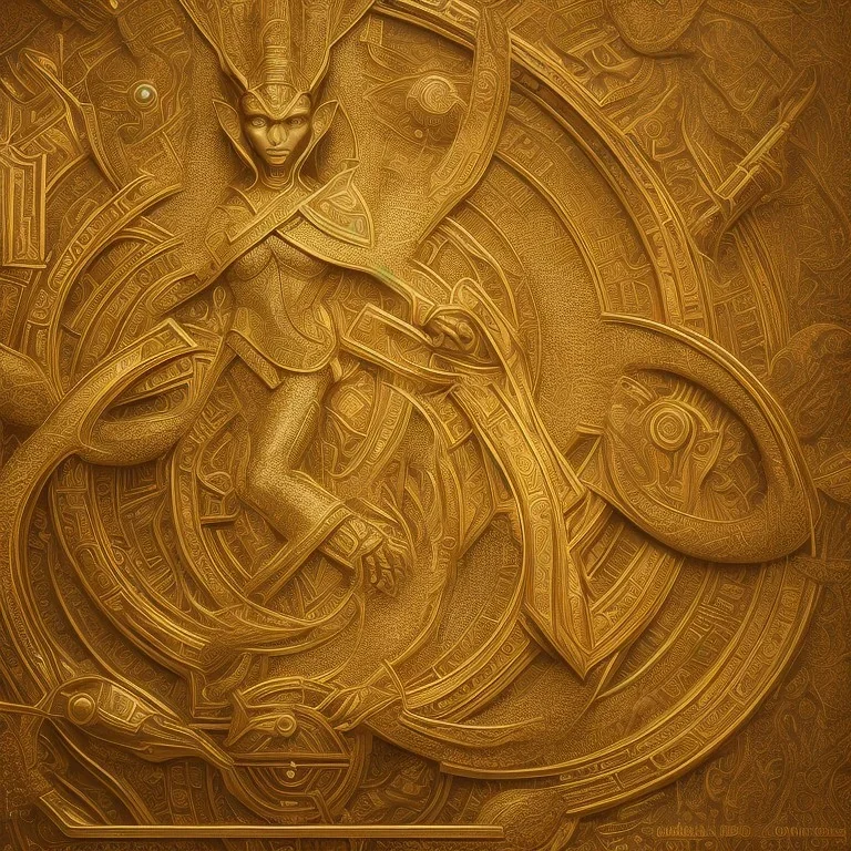 walls labyrinth metallic, gods of Egypt Thoth, high details, 8k, hyper realistic