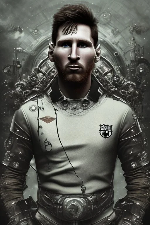 lionel Messi face style steampunk