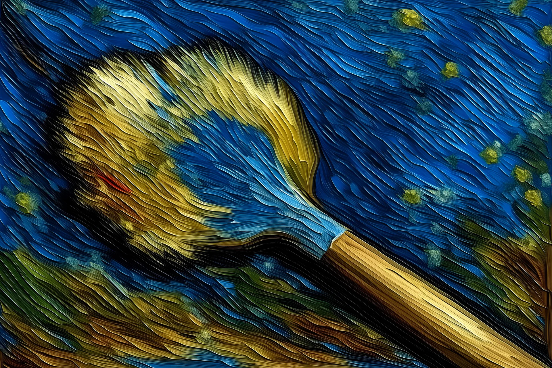 Old brush in van Gogh style