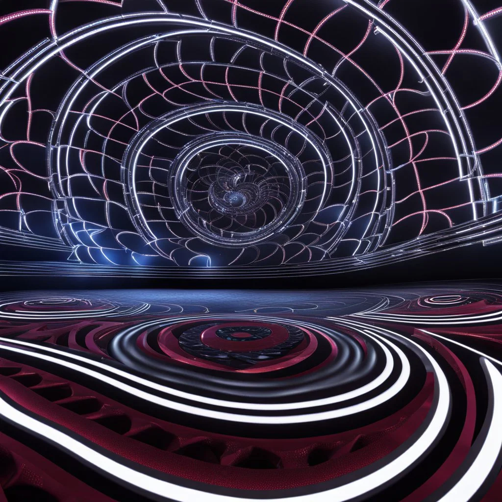 a luxury night club dance stage with nice fractal patterns on floor