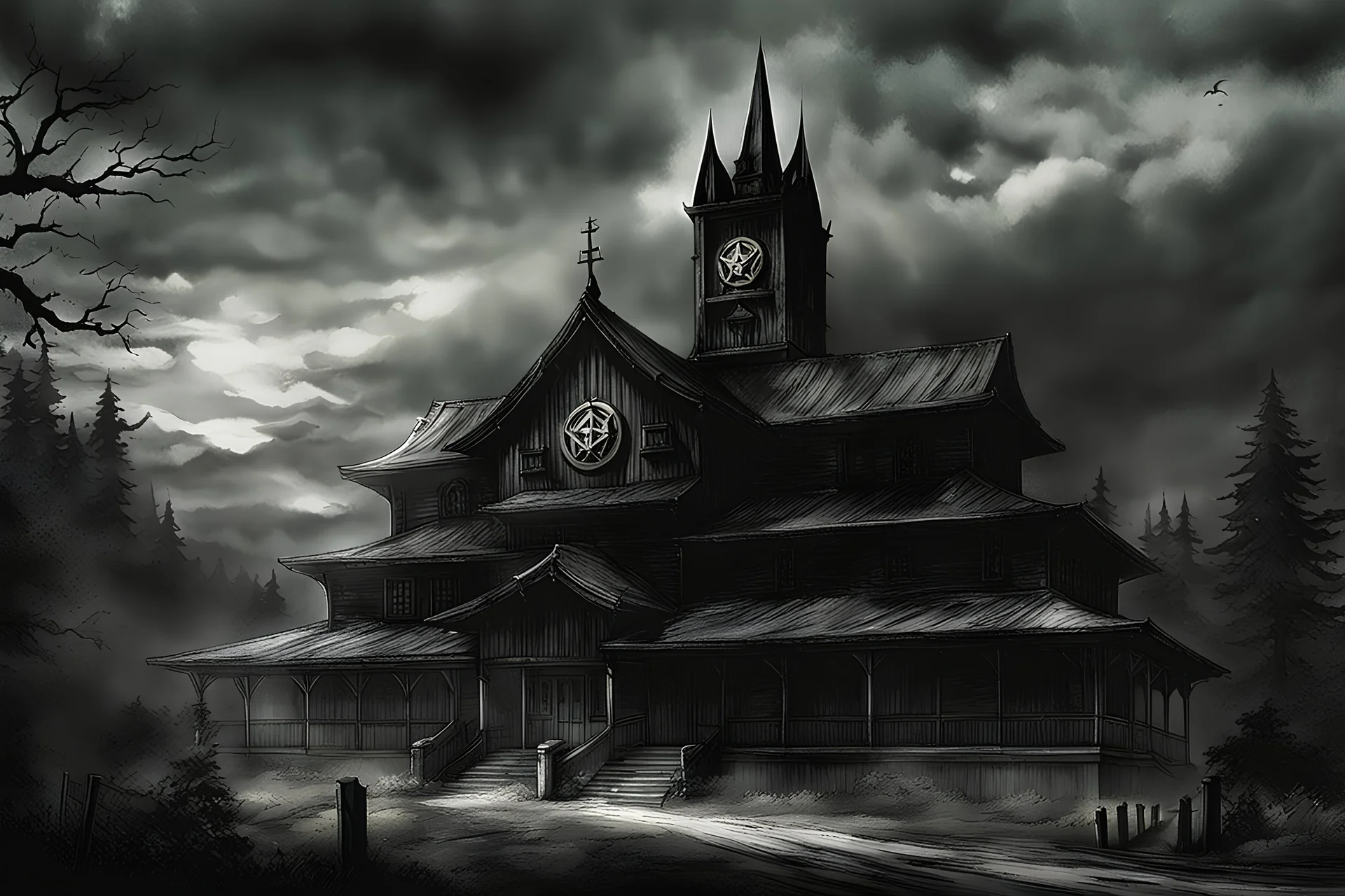 Still frame from the "Hellsing" movie based on the anime of the same name. The scene is of