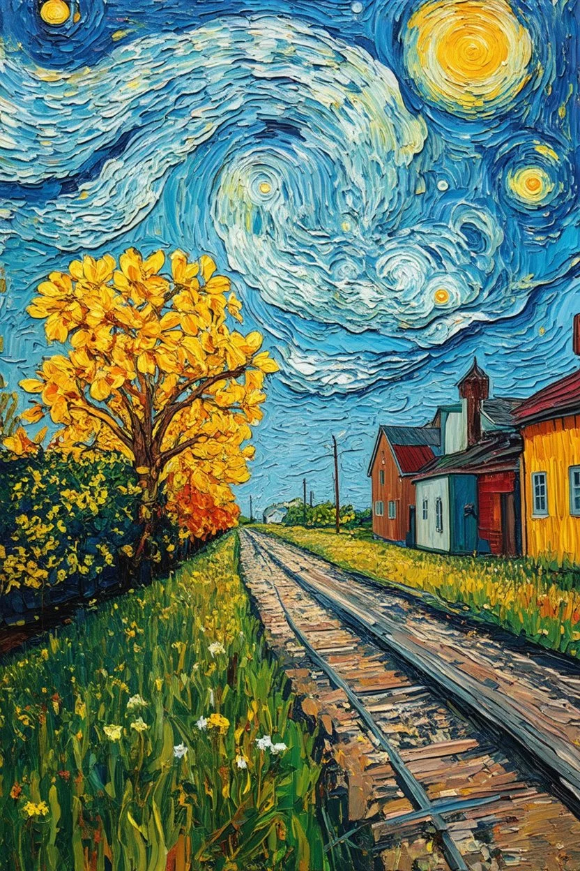 To dream big again, consciously let go of your baggage to create new dreams; Post-Impressionism in the style of Van Gogh