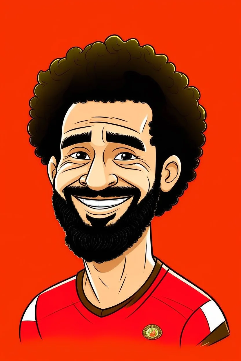 mo salah football player ,cartoon 2d