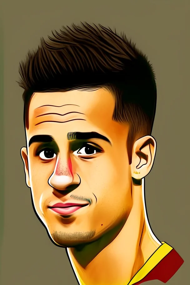 Philippe Coutinho Brazilian football player ,cartoon 2d