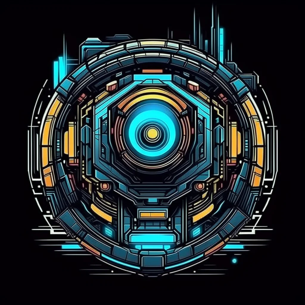 cyberpunk retro futuristic constriction sight for comics