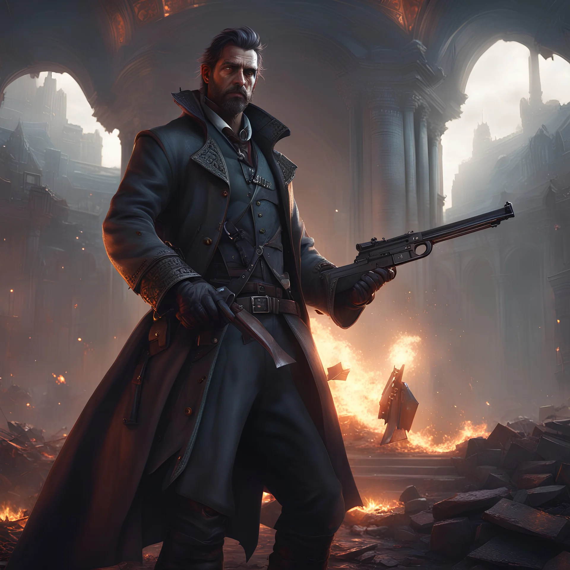 A modern mage in a zombie apocalypse, a masterpiece, 8k resolution, dark fantasy concept art, by Greg Rutkowski, dynamic lighting, hyperdetailed, intricately detailed, Splash screen art, trending on Artstation, deep color, Unreal Engine, volumetric lighting, Alphonse Mucha, Jordan Grimmer,