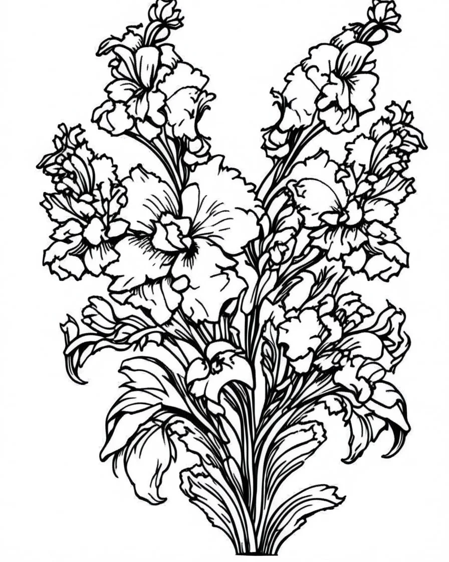 Snapdragon flower coloring pages