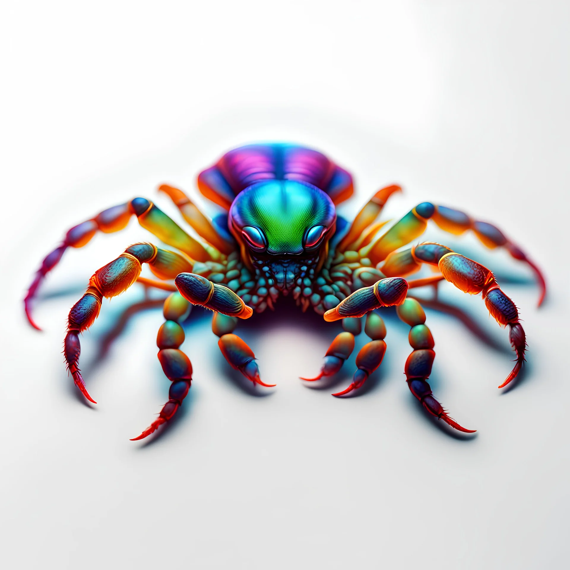 Clean white background, a stunning close-up of an alien scorpion ,neon colors,photograph, professional vector, high detail, sharp focus, studio photo, intricate details, highly detailed, ultra hd, realistic, highly detailed, 8k, print ready vector sticker format, high detail, sharp focus, realistic, highly detailed , 8k