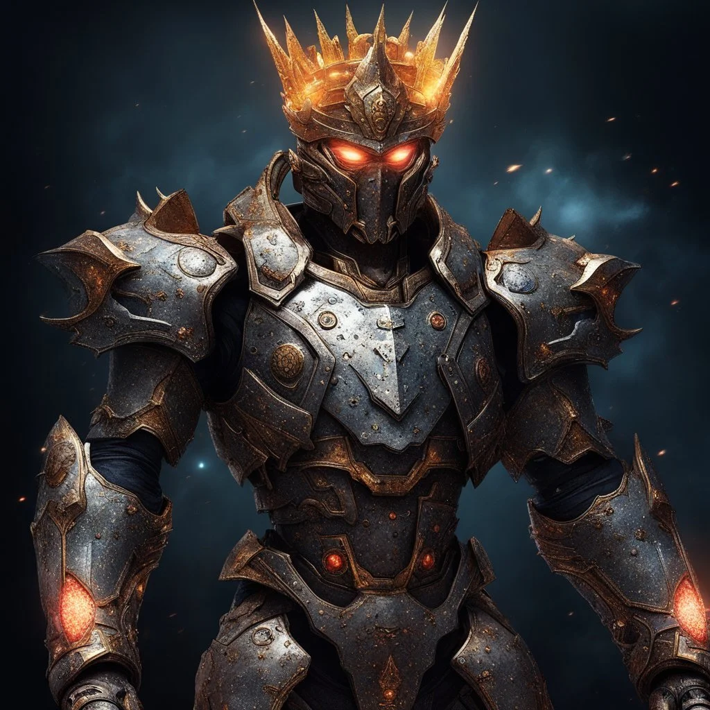 A battle suit made of galaxies and stars with a glove that has seven endless stones Battle armor from the extract of galaxies Battle armor from the extract of galaxies with a fiery sword ,God-like man with ,infinite power who owns the galaxies and wears a beautiful crown,The Lord of the Galaxies with an unending force in absolute power