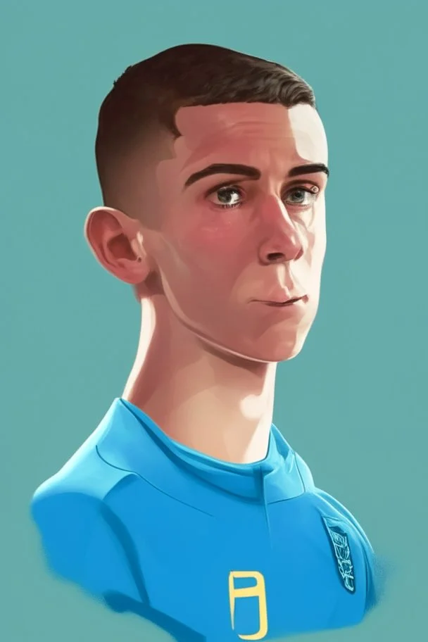 Phil Foden English soccer player cartoon 2d