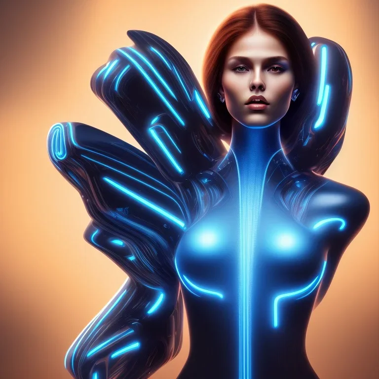 cyberblue, head, woman, portrai, tron