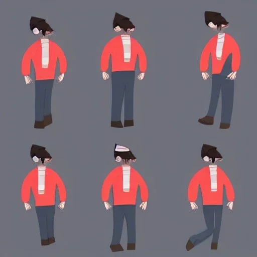 person animation style turnaround aesthetic