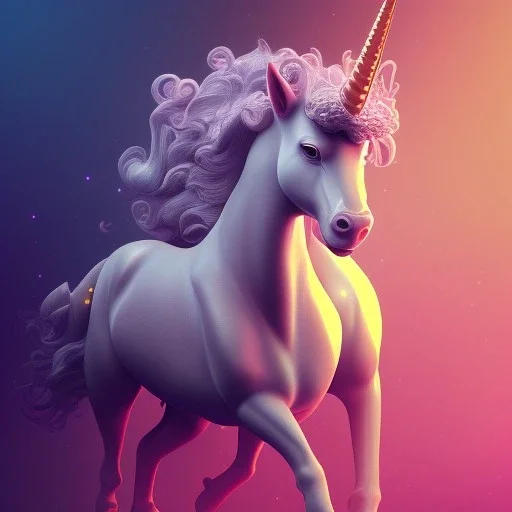 UNICORN WITH NO HAIR, high key lighting, volumetric light high details psychedelic background