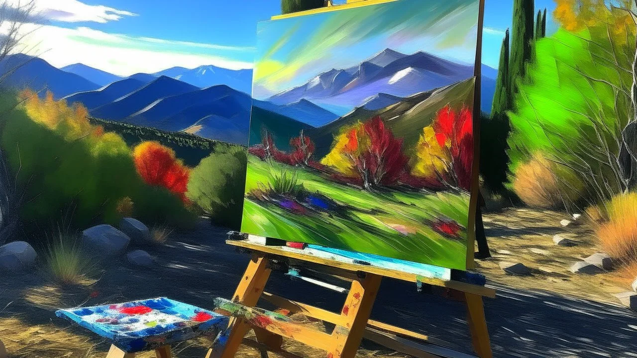 Just finished painting a beautiful landscape with my friends outdoors. The colors are vibrant and the scenery is breathtaking! #painting #art #outdoor