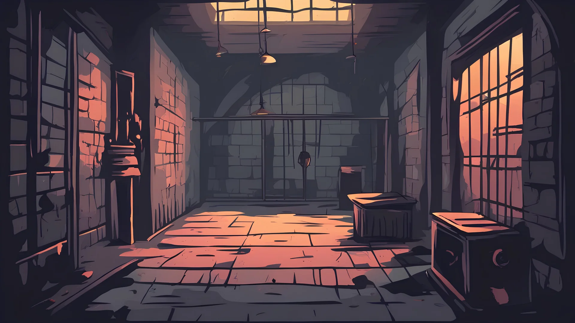 Dark prison cell, Old Castle, history Old prison cell, Color, Poisoner, Vector, Flat light Color, Real Digital Painting, Vector, flat color, Vector Art, Vector,