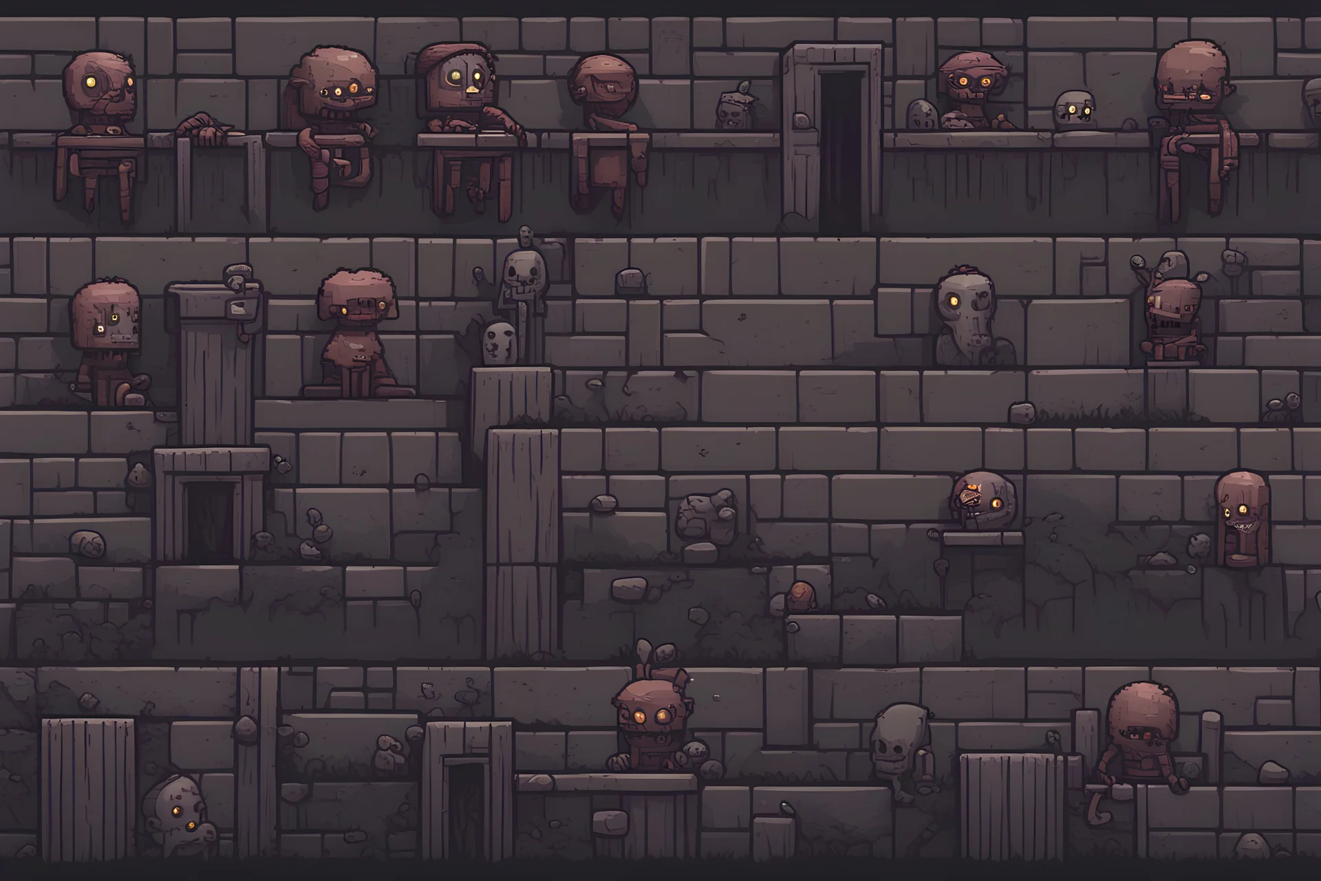 creepy wall, abamndoned pixel art, 2D, video game asset