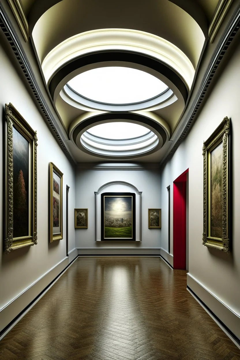 3D Shoot Museum of Paintings The shape of the hall is oval