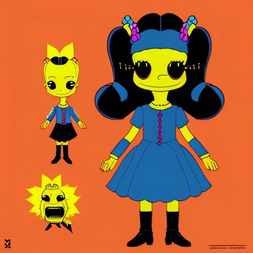 Wednesday Addams meets Lisa Simpson