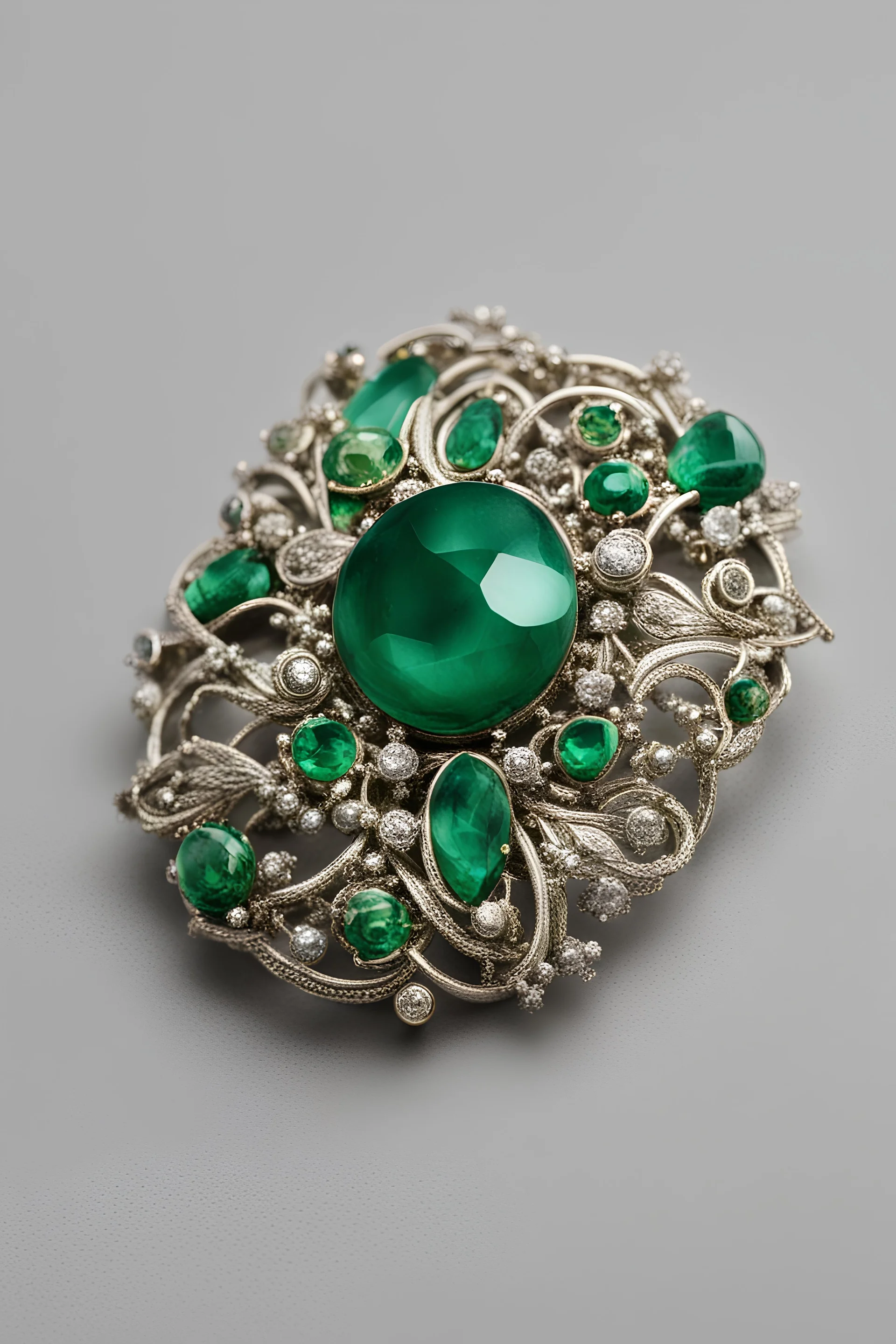 A green brooch