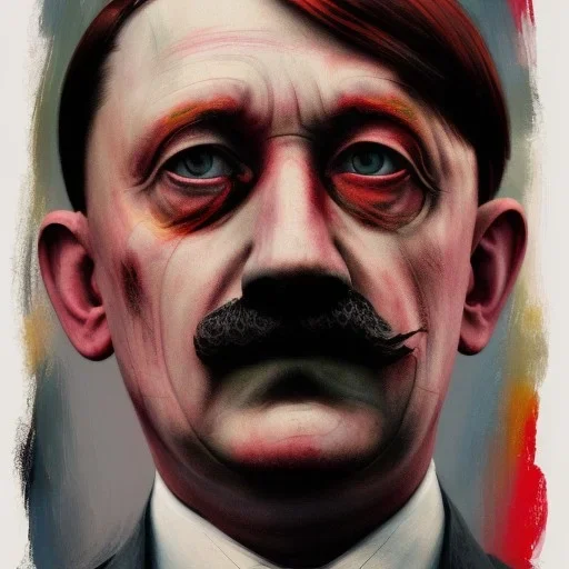 Photo of Adolf Hitler , beautiful face, multi-hued red hair; in the style of martine johanna, draped in flowing fabric, ignore nsfw, colorful energetic brush strokes, realistic, sharp focus, 8k high definition, insanely detailed, intricate, elegant, art by martine johanna and artgerm