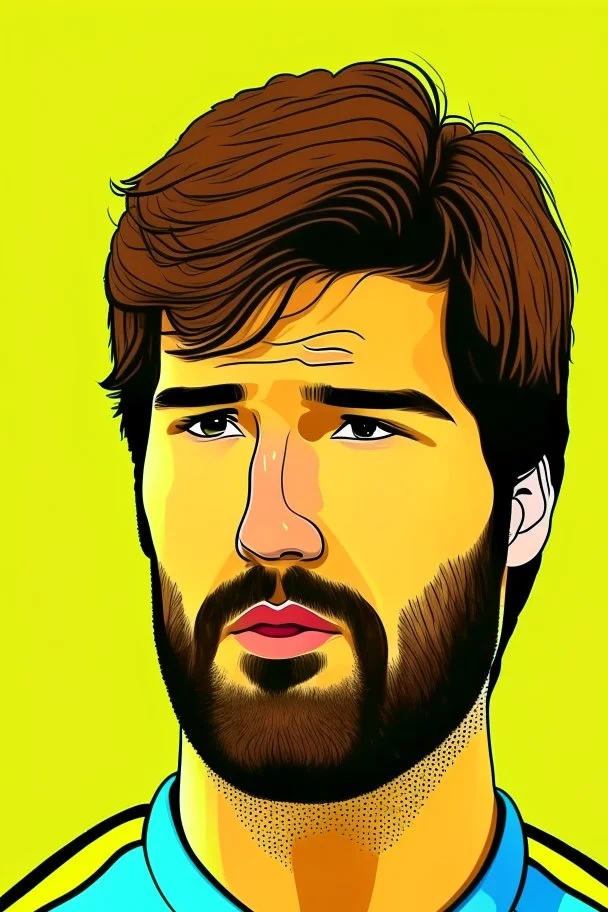 Alisson Becker Brazilian football player cartoon 2d