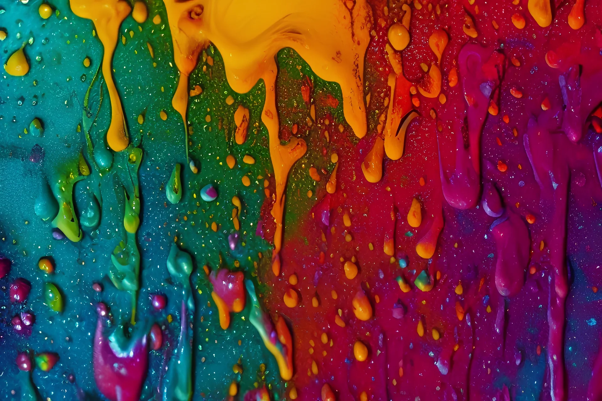 beautiful 35 mm photograph of a covered in colorful wet goop, dripping with colorful liquid, intricate details, dark ambient, atmospheric, movie poster, poster, horror, elegant, super highly detailed, professional digital photo, artstation, concept art, 8k