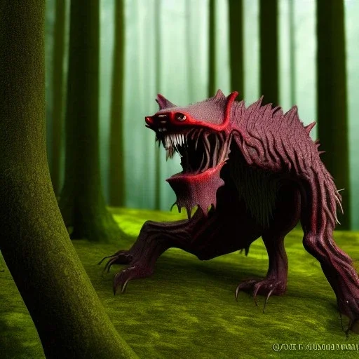 Carnivore creature in forest