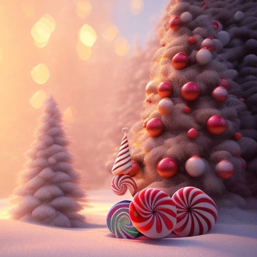 Woolitize, Kodak portra 4 0 0, candy cane,bokeh, utra realistic, ultra detailed 3d renderer, masterpiece, sharp focus,volumetric lighting, ultra photoreal, lens macro,hypermaximalist, unreal engine, HDR, UHD, 64K --v 4