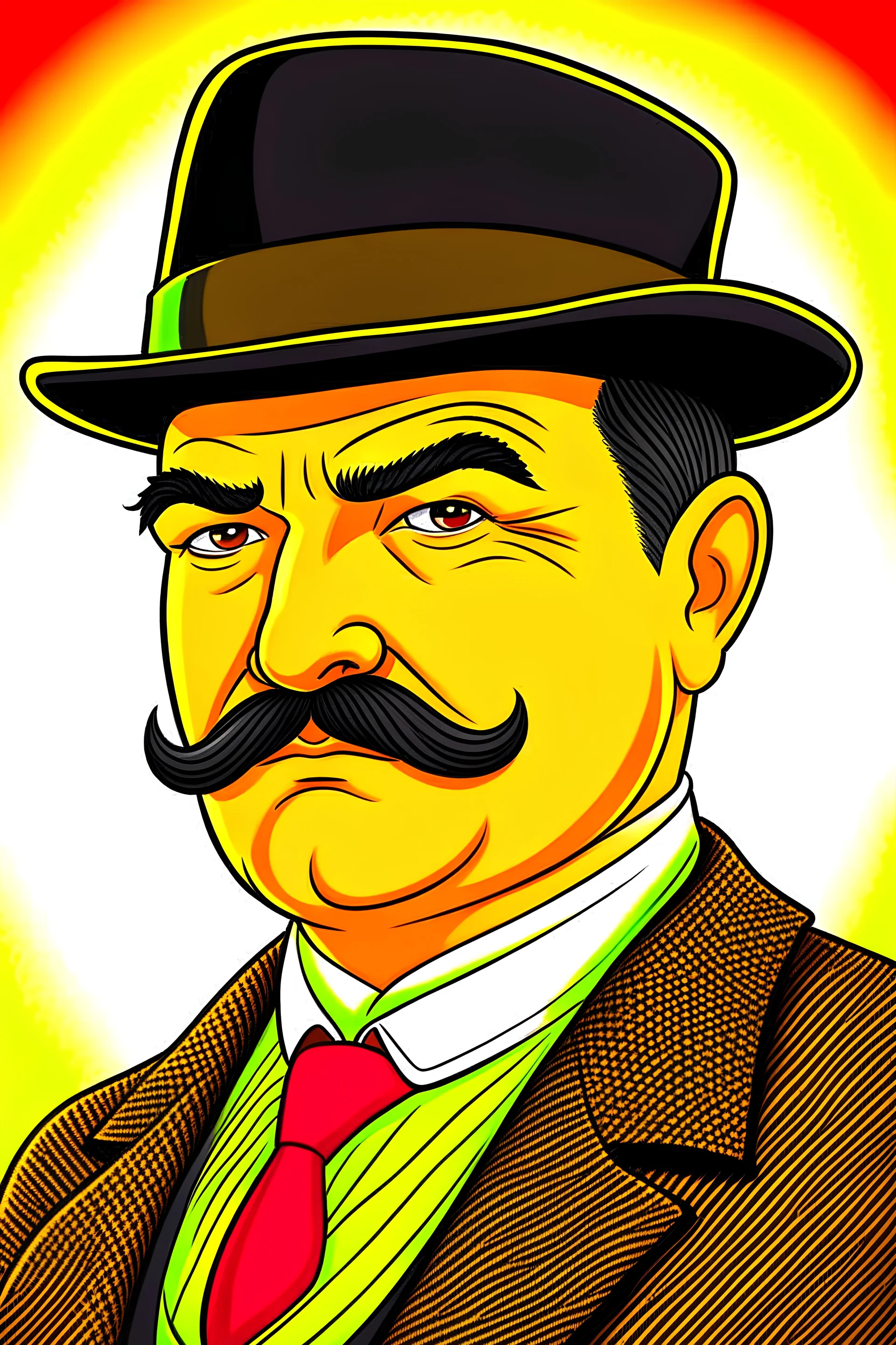 Draw the character of Hercule Poirot