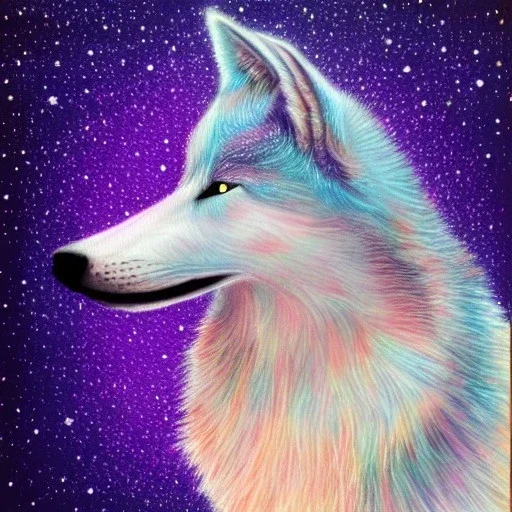 A magical sparkle wolf