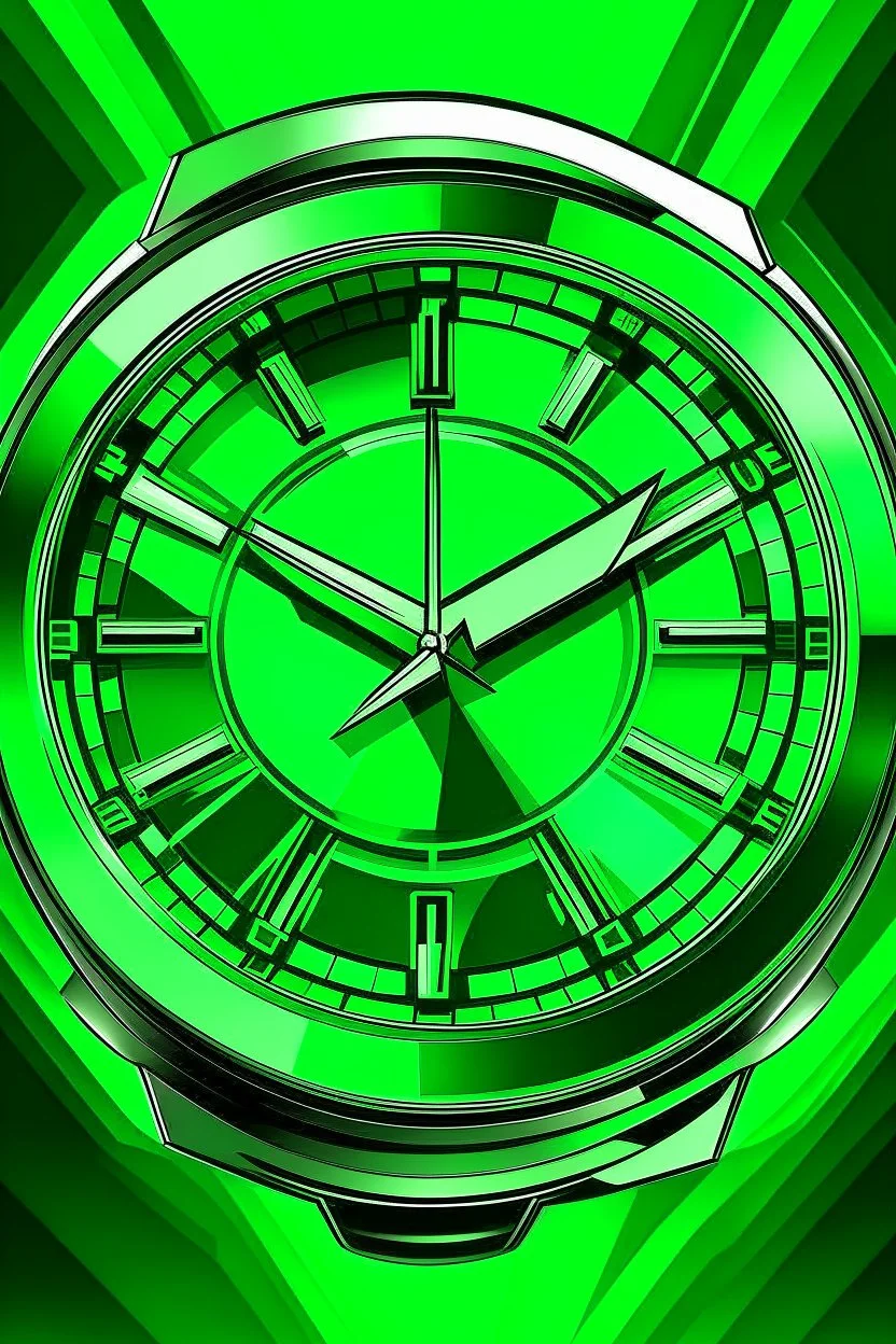 generate image of green face watch which seem real for blog