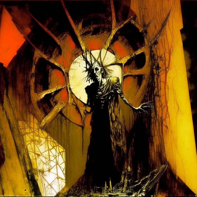 Style by Keith Thompson and Graham Sutherland and Dave McKean, Dante's forth level of hell = BLASPHEMY, symbolic art, diagonal composition, non-human radical bio deformity, absurdity, overdose of grotesque, Expressionism