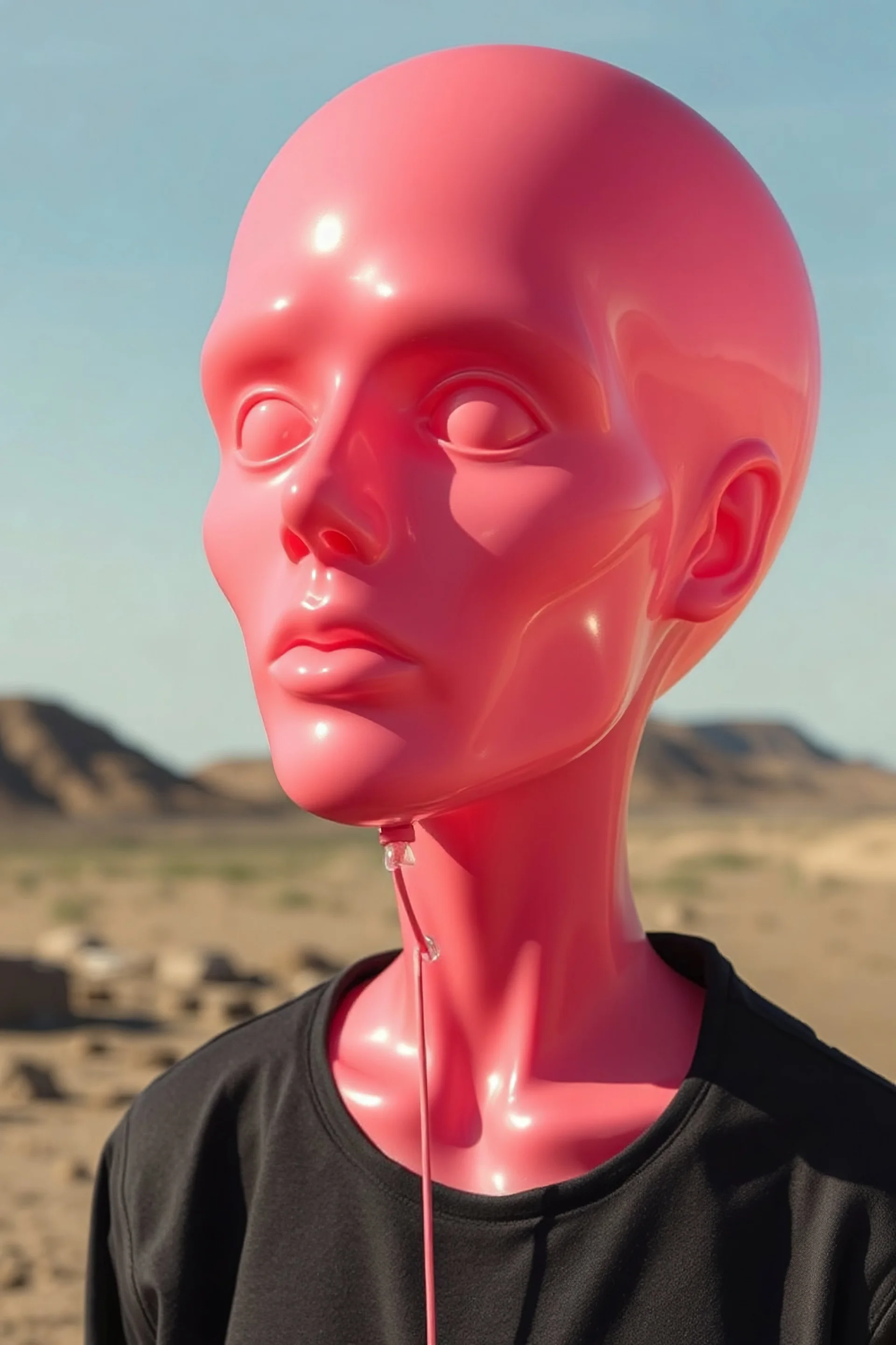plastic balloon human faces, science fiction