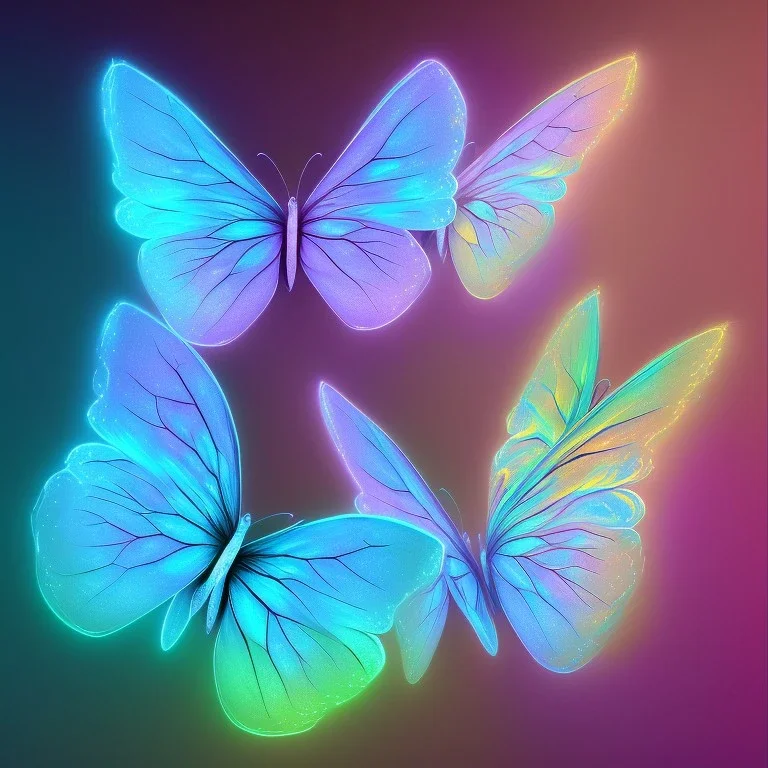 luminous pastel colors, butterfly