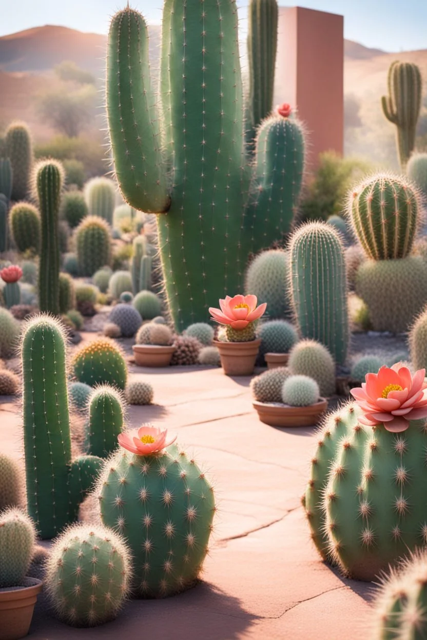 A charming cactus garden