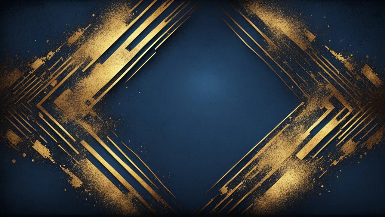 Hyper Realistic Black, Navy-Blue & Glowing-Golden Abstract Retro Grunge-Frame-Texture