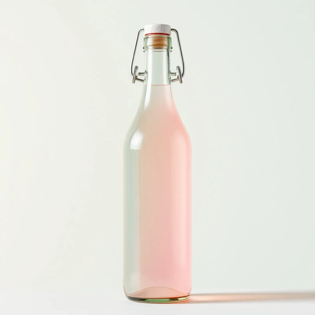 A bottle, pastel colors