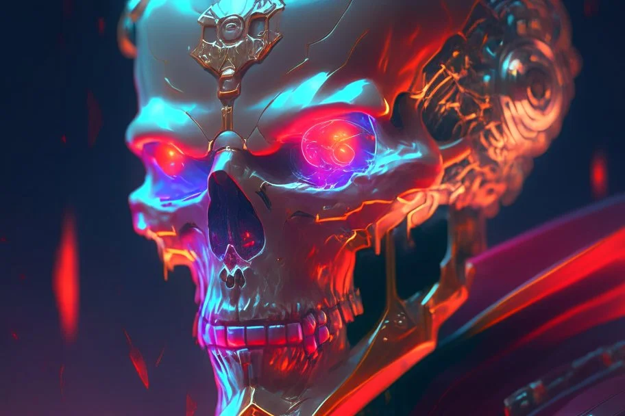 A glass headed skull with glowing ruby eyes wearing a futuristic uniform, 8k resolution concept art portrait by Greg Rutkowski, Artgerm, WLOP, Alphonse Mucha Boris Vallejo dynamic lighting hyperdetailed intricately detailed Splash art trending on Artstation Unreal Engine 5 volumetric lighting