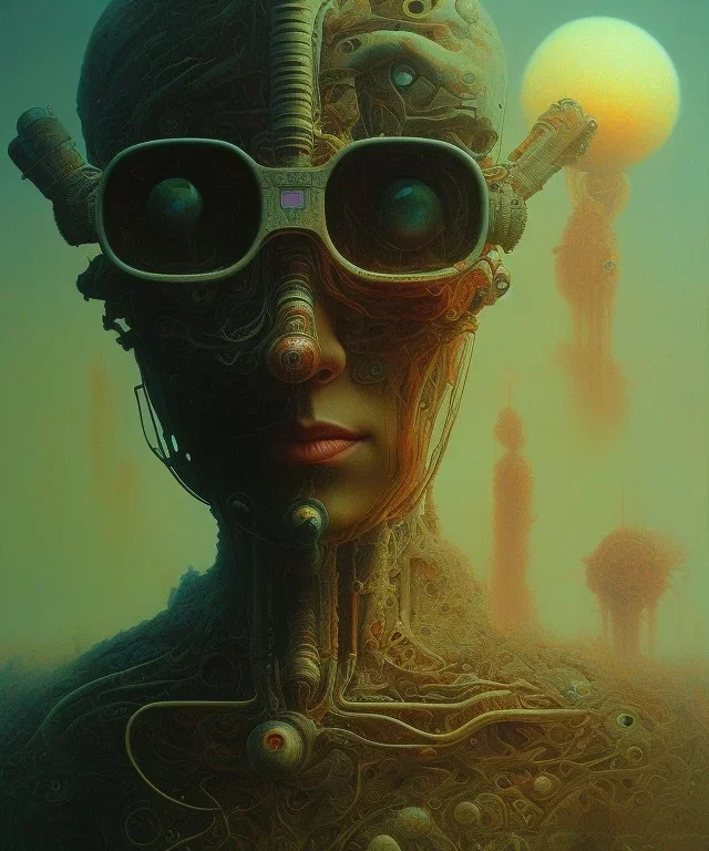 neural network. oil on canvas, beksinski