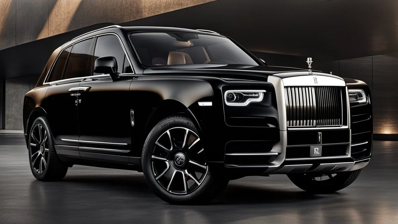 Rolls Royce Cullinan mixed with Black Color No Reflection, Super Detailed, desktop wallpaper, 4K