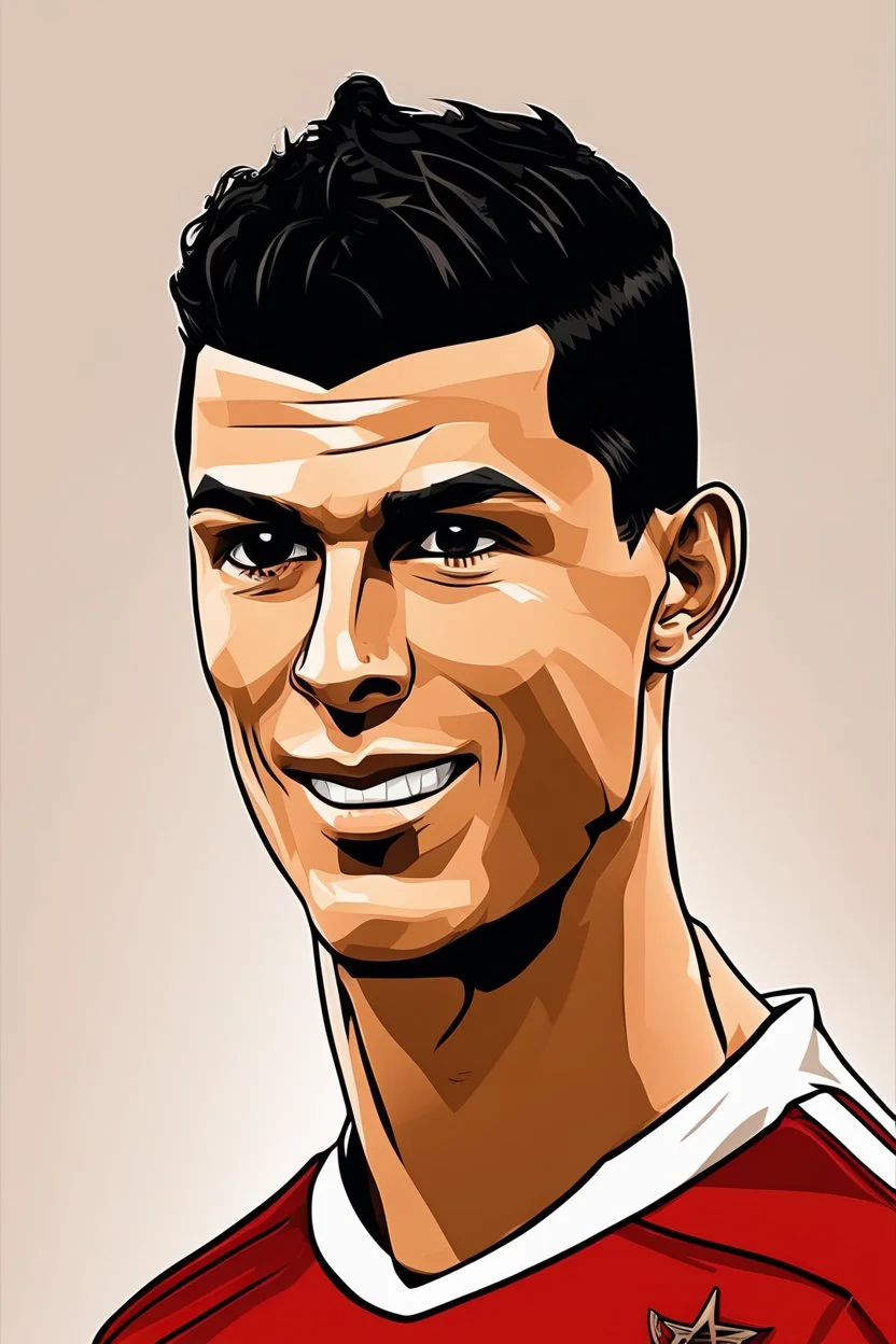 Cristiano Ronaldo Portuguese football player cartoon 2d