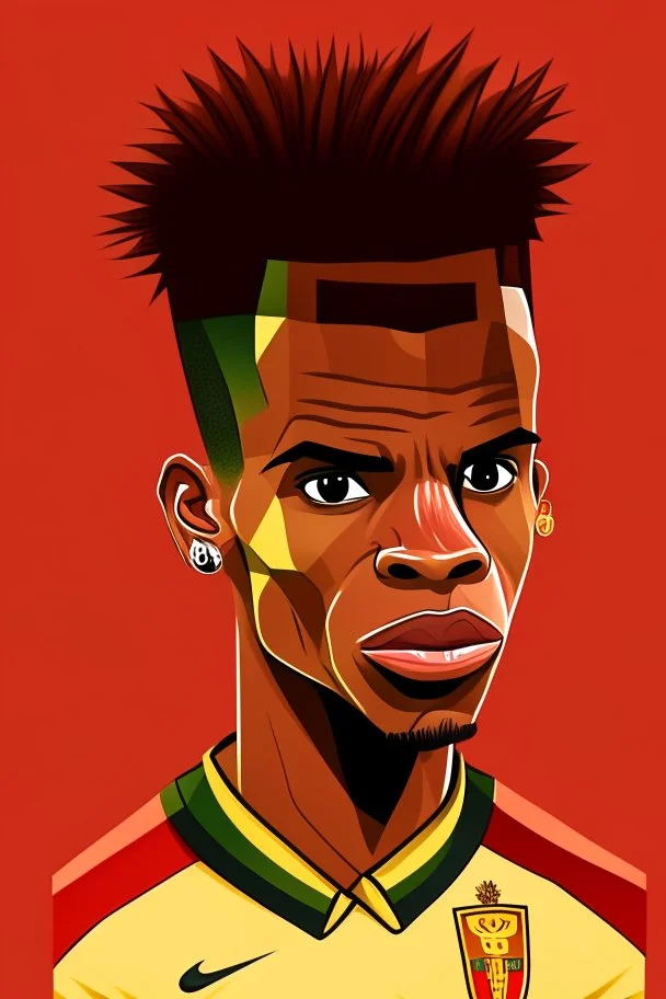 Nelson Semedo Portuguese football player , cartoon 2d