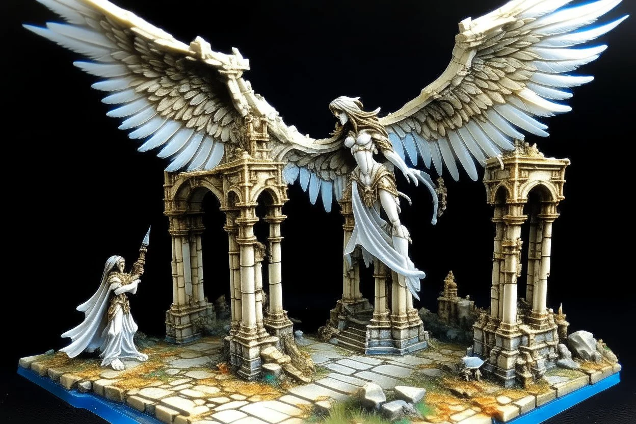 Ivory angelic light ruins painted by Zosan