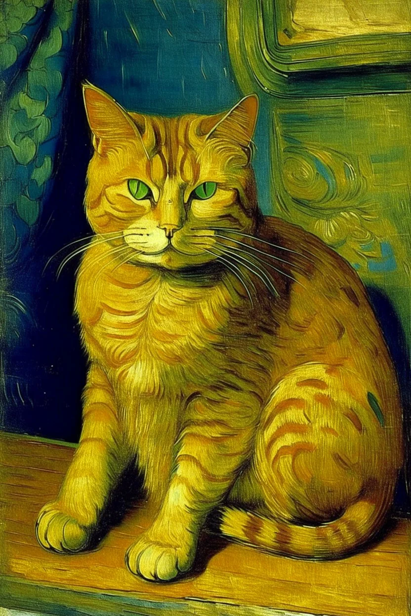 Portrait of a cat by Van Gogh