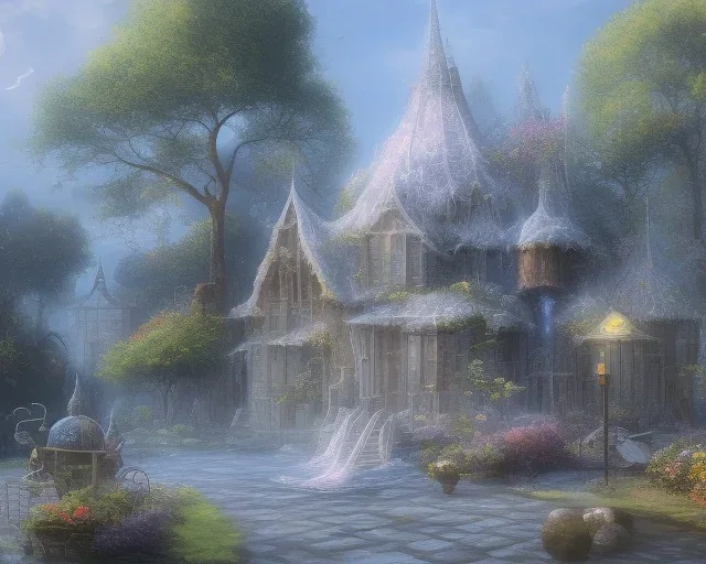 mystical house on a hot tropical island, fantasy art,