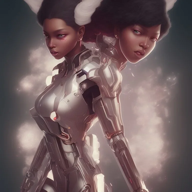 black super hero girl | very very anime!!!, fine - face, beyonce, red afro, realistic shaded perfect face, fine details. anime. realistic shaded lighting poster by ilya kuvshinov katsuhiro otomo ghost - in - the - shell, magali villeneuve, artgerm, jeremy lipkin and michael garmash and rob rey