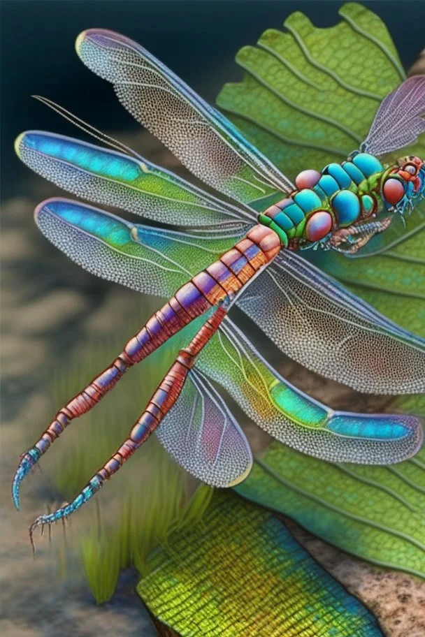 dragonfly, detailed, realistic, cute, vivid colors