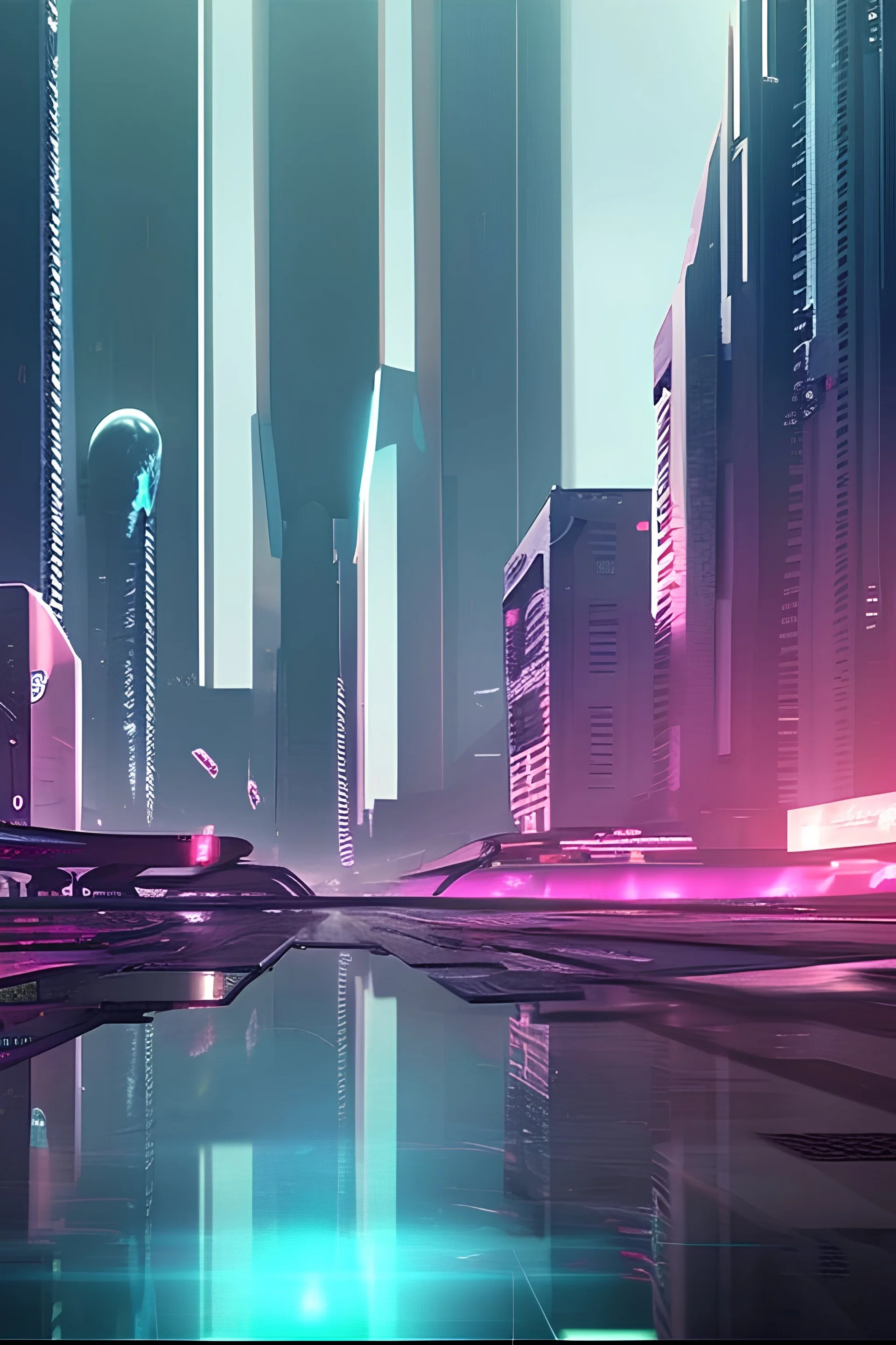 Cyberpunk city having humans from future and ghosts