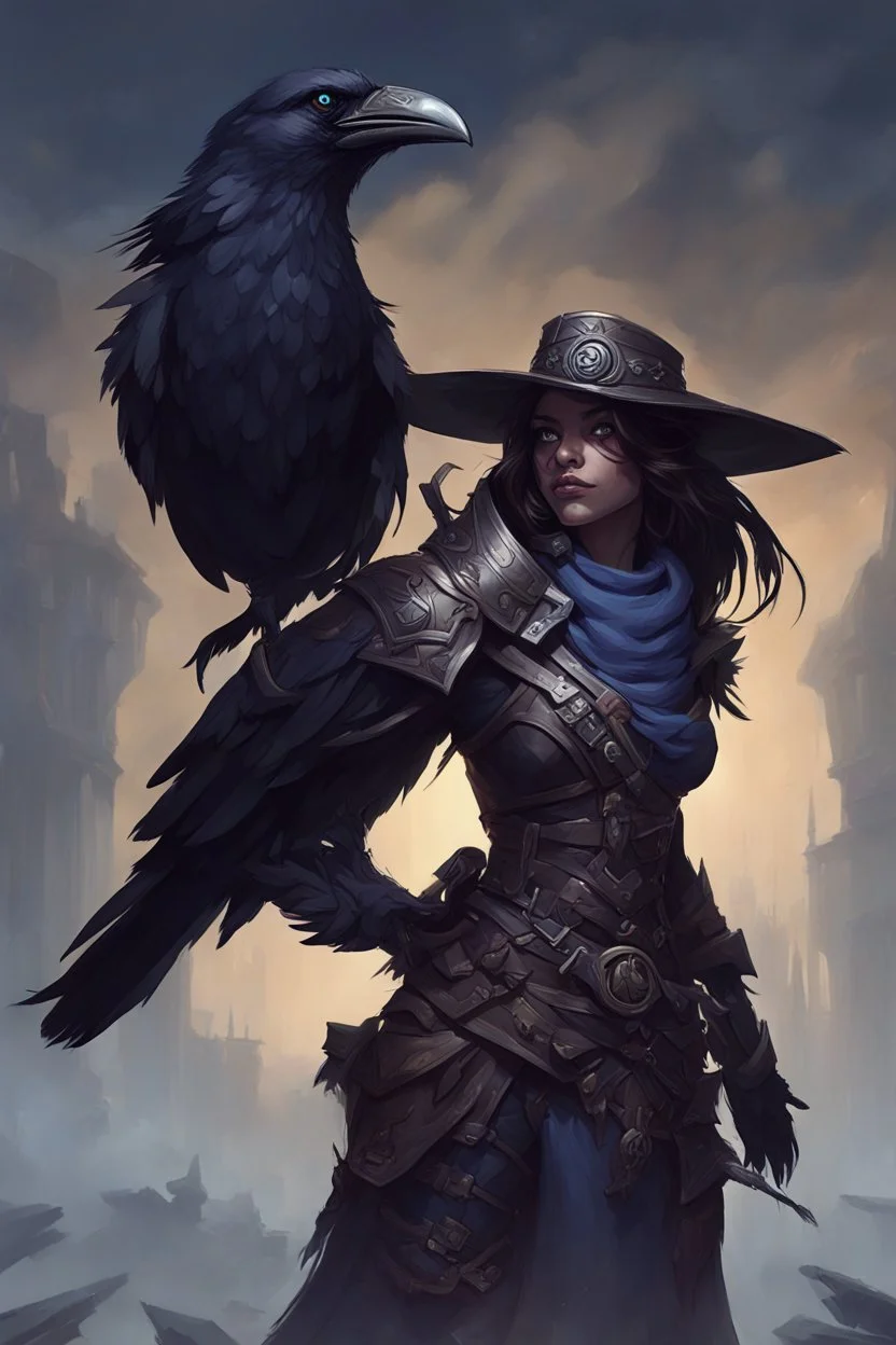 A hybrid of a human and raven themed General. Fantasy art by Greg Rutkowski, Frostbite Engine, hearthstone, official art, trending on Artstation, detailed